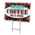 Signmission Frozen Coffee On Stick Yard & Stake outdoor plastic coroplast window, C-1216 Frozen Coffee On Stick C-1216 Frozen Coffee On  Stick